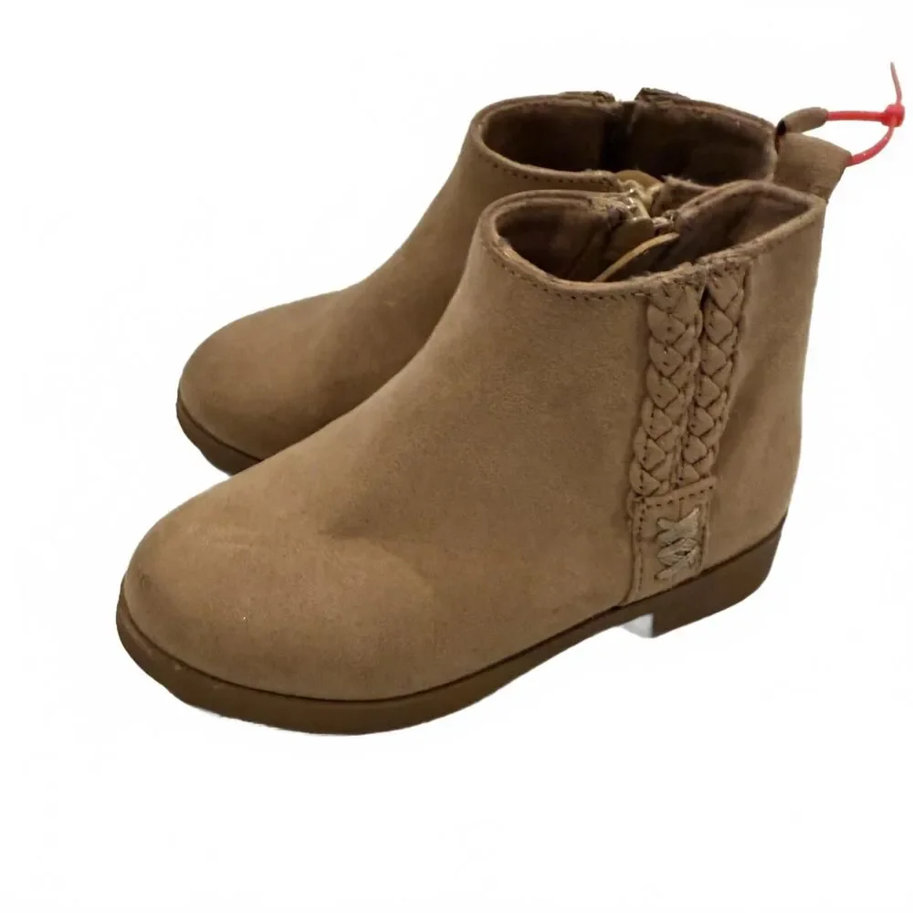 Blowfish Tan Suede Ankle Boots with Braided Detail Toddler 9